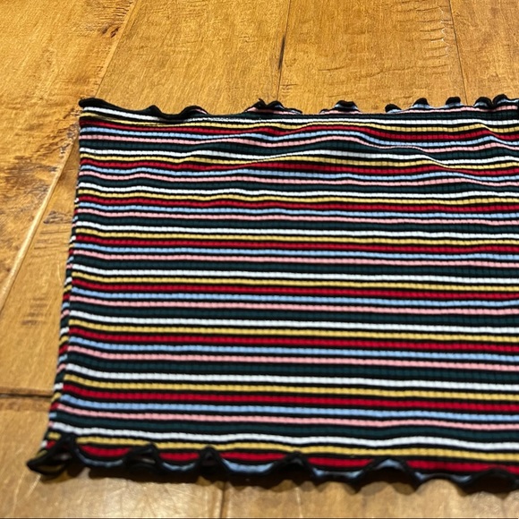 Popular21 Striped Ruffle Tube Top - Picture 2 of 5